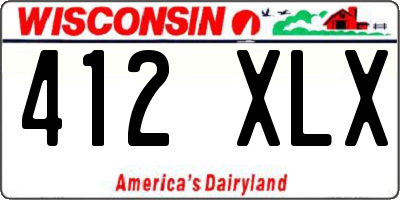WI license plate 412XLX