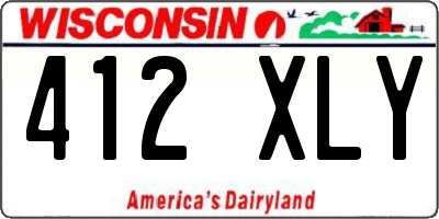 WI license plate 412XLY