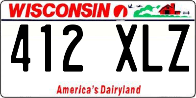 WI license plate 412XLZ