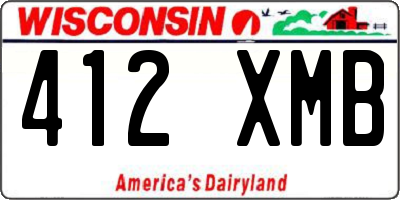 WI license plate 412XMB