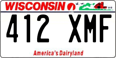 WI license plate 412XMF