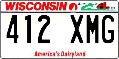 WI license plate 412XMG
