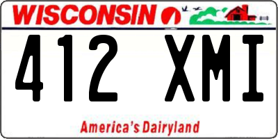 WI license plate 412XMI