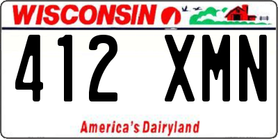 WI license plate 412XMN