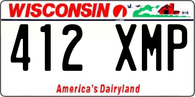 WI license plate 412XMP