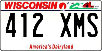 WI license plate 412XMS