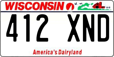WI license plate 412XND