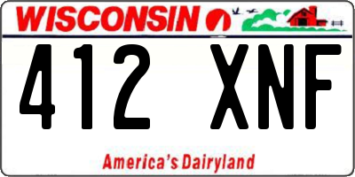 WI license plate 412XNF