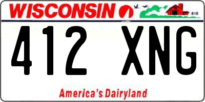 WI license plate 412XNG