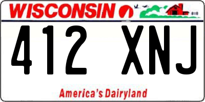 WI license plate 412XNJ