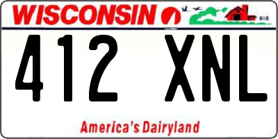 WI license plate 412XNL