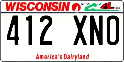 WI license plate 412XNO