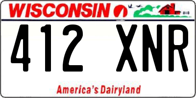 WI license plate 412XNR