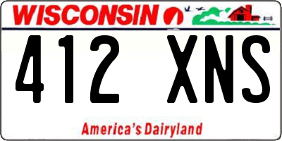 WI license plate 412XNS