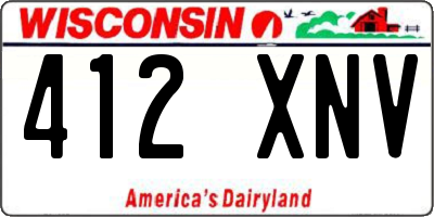 WI license plate 412XNV