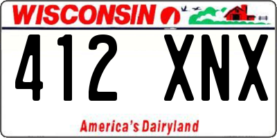 WI license plate 412XNX