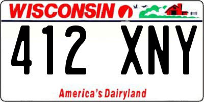 WI license plate 412XNY