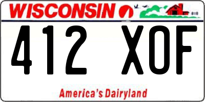 WI license plate 412XOF