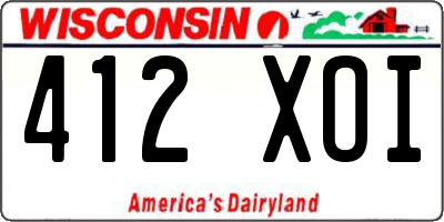 WI license plate 412XOI