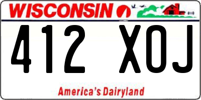 WI license plate 412XOJ