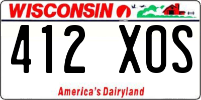 WI license plate 412XOS