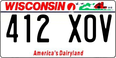 WI license plate 412XOV