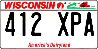 WI license plate 412XPA