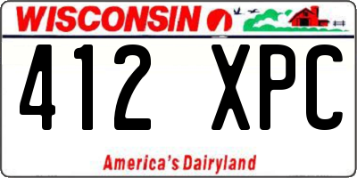 WI license plate 412XPC