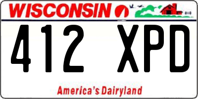 WI license plate 412XPD