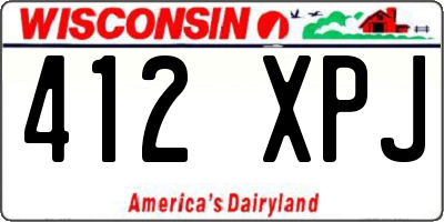 WI license plate 412XPJ
