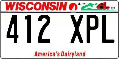 WI license plate 412XPL