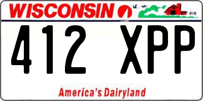 WI license plate 412XPP