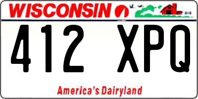 WI license plate 412XPQ