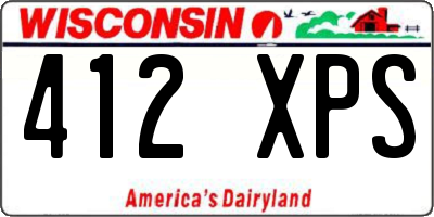 WI license plate 412XPS