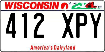 WI license plate 412XPY