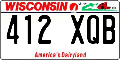 WI license plate 412XQB