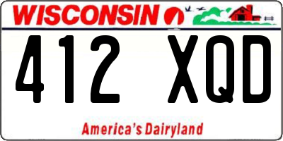 WI license plate 412XQD