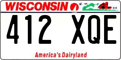 WI license plate 412XQE