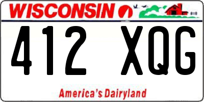 WI license plate 412XQG