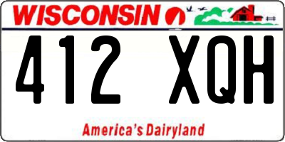 WI license plate 412XQH