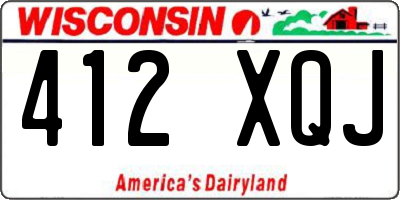 WI license plate 412XQJ
