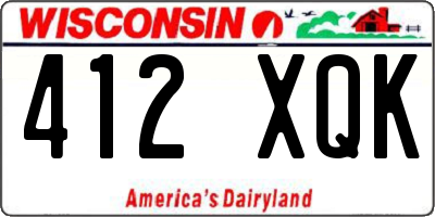 WI license plate 412XQK