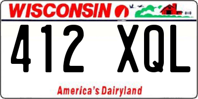 WI license plate 412XQL