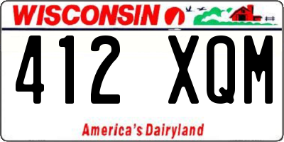 WI license plate 412XQM