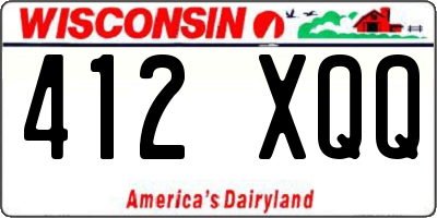 WI license plate 412XQQ