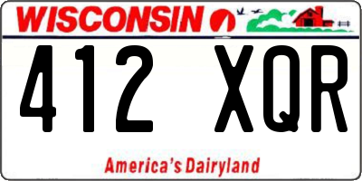 WI license plate 412XQR