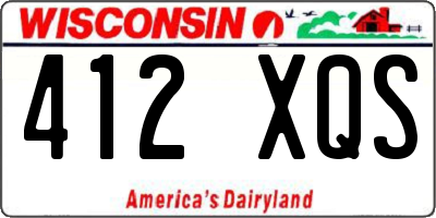 WI license plate 412XQS