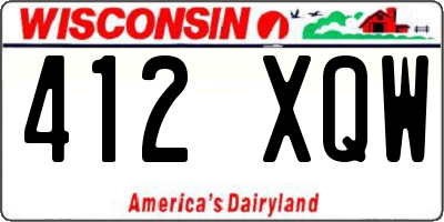 WI license plate 412XQW