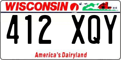 WI license plate 412XQY