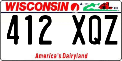 WI license plate 412XQZ